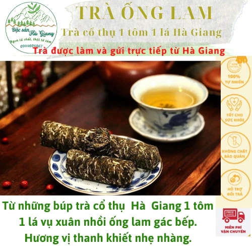 Trà ống lam gác bếp hương thơm vị chát đã bớt, thanh hơn, hậu ngọt sâu và lâu.