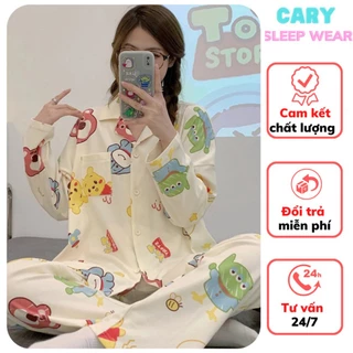 Bộ pijama dài tay chất kate họạt hình siêu xinh bộ ngủ mặc nhà dễ thương CARY