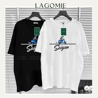 Áo Thun SÀI GÒN XE VESPA CỔ Cotton Premium 100% Form Rộng Tay Lỡ Local Brand Unisex Nam Nữ LAGOMIE