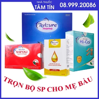 Trọn bộ sắt canxi DHA Vitamin tổng hợp cho bà bầu thế hệ mới Avisure cho bà bầu, trước bầu, cho con bú 60 viên