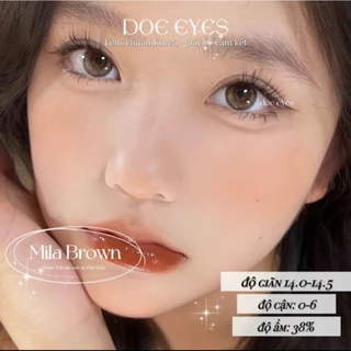 Kính Áp Tròng Lens Nâu Mila Brown 0-7 Độ DOE EYES HSD 6 Tháng