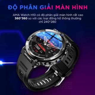 Đồng hồ Thông minh Lắp sim Nghe gọi có CHPlay Zalo FB tải game ứng dụng Định vị GPS android 8.1 AMA Watch H10 mặt tròn