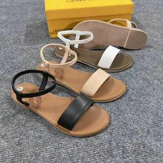 Giày Sandal nữ dây ngang cực xinh trẻ trung, Giày quai hậu nữ xăng-đan mẫu mới