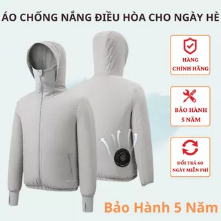 Áo quạt gió điều hòa, Áo chống nắng gắn quạt gió điều hòa chống sốc nhiệt vải gió không thấm nước, chắn UV pin 60000mAh