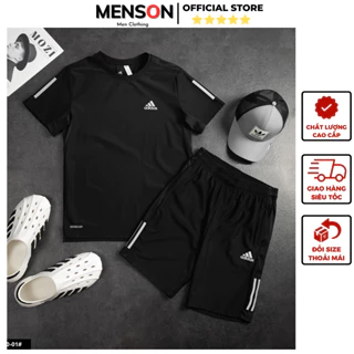 Set thể thao nam Adidas cao cấp vải thun lạnh phom dáng đẹp Menson MH4-990 Set Adidas nam cộc tay mùa hè 2024