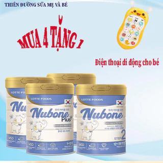 (tg ddthoai bioamicus )Combo 4 lon Sữa Nubone Hàn Quốc Step 1, Step 2, Plus  Lon 750g