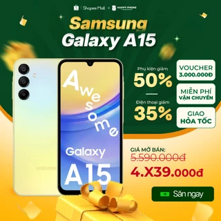 Điện thoại Samsung Galaxy A15 - Hàng chính hãng, Mới 100%, Bảo hành 12 tháng