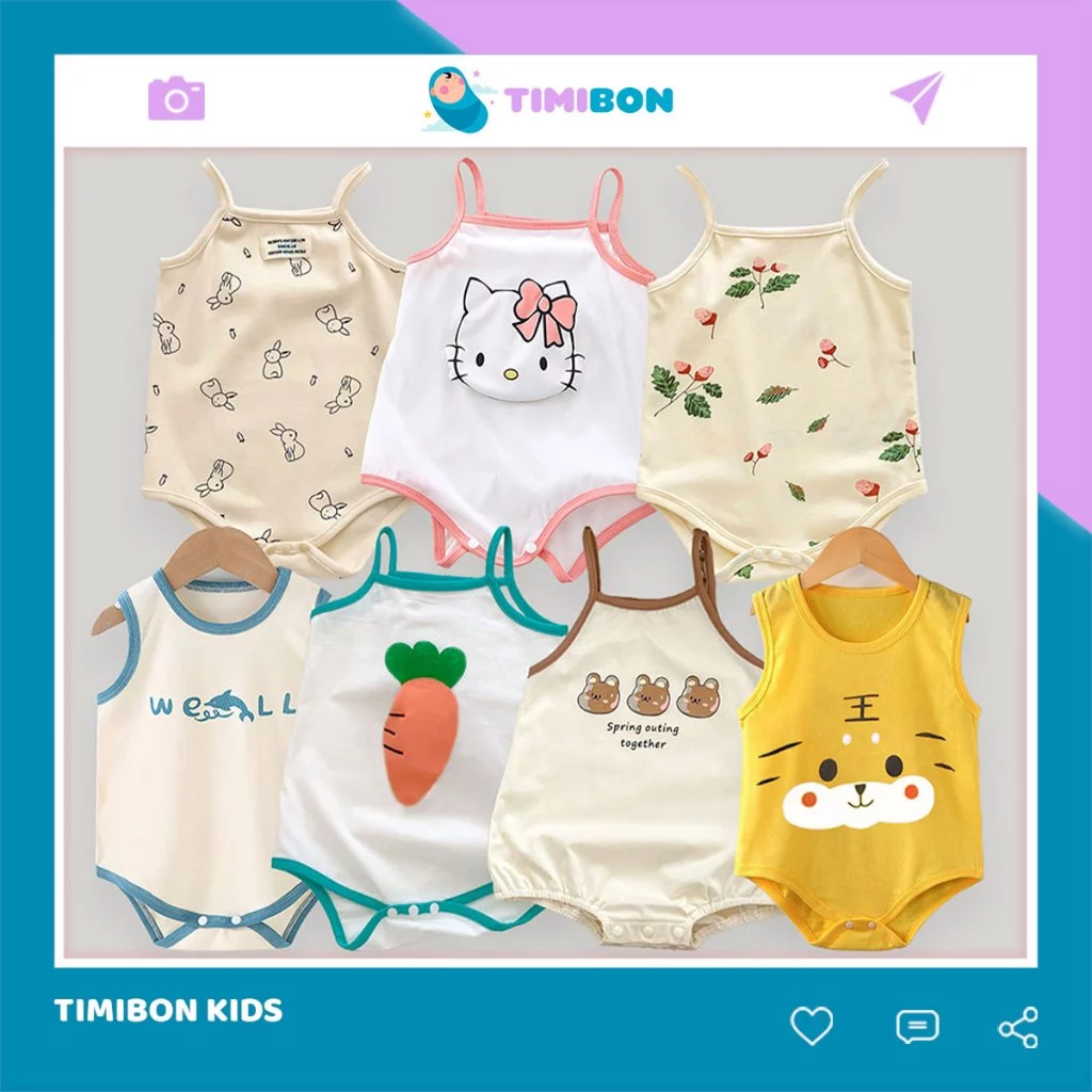 Combo Set 4 Body Chip Cho Bé Chất Vải Mềm Mát Cho Mùa Hè Mẫu Quần Áo Sơ Sinh In Hình Dễ Thương - [SET401]