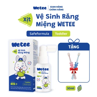 [COMBO Xịt Và Bàn Chải] Xịt Vệ Sinh Răng Miệng WETEE 30ml Cho Bé Từ 1 Tuổi Và Bàn Chải Lông Mềm