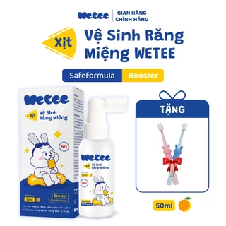 [COMBO Xịt Và Bàn Chải] Xịt Vệ Sinh Răng Miệng WETEE 50ml Cho Bé Từ 3 Tuổi Và Bàn Chải Lông Mềm