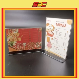 Bảng Menu Chữ T - Menu Để Bàn - Menu Mica Chữ T - Bảng QR Để Bàn