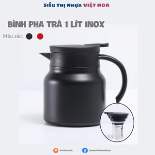 Bình pha trà 1 lít có lọc chất liệu inox 316, ấm pha trà giữ nhiệt 12h có lõi lọc trà