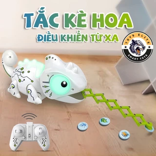 Đồ Chơi Tắc Kè Bông Chameleon Điều Khiển Từ Xa Bắt Mồi Bằng Lưỡi Di Chuyển Linh Hoạt Có Đèn Phát Sáng Đổi Màu Trên Lưng