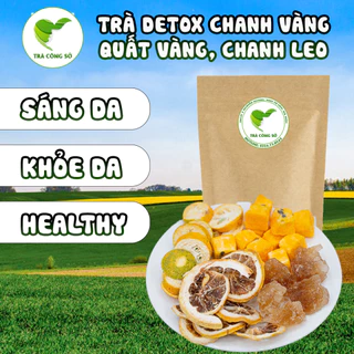 Trà tắc giải nhiệt mùa hè gồm chanh vàng, chanh leo, quất vàng, đường phèn (1 set 30 gói)