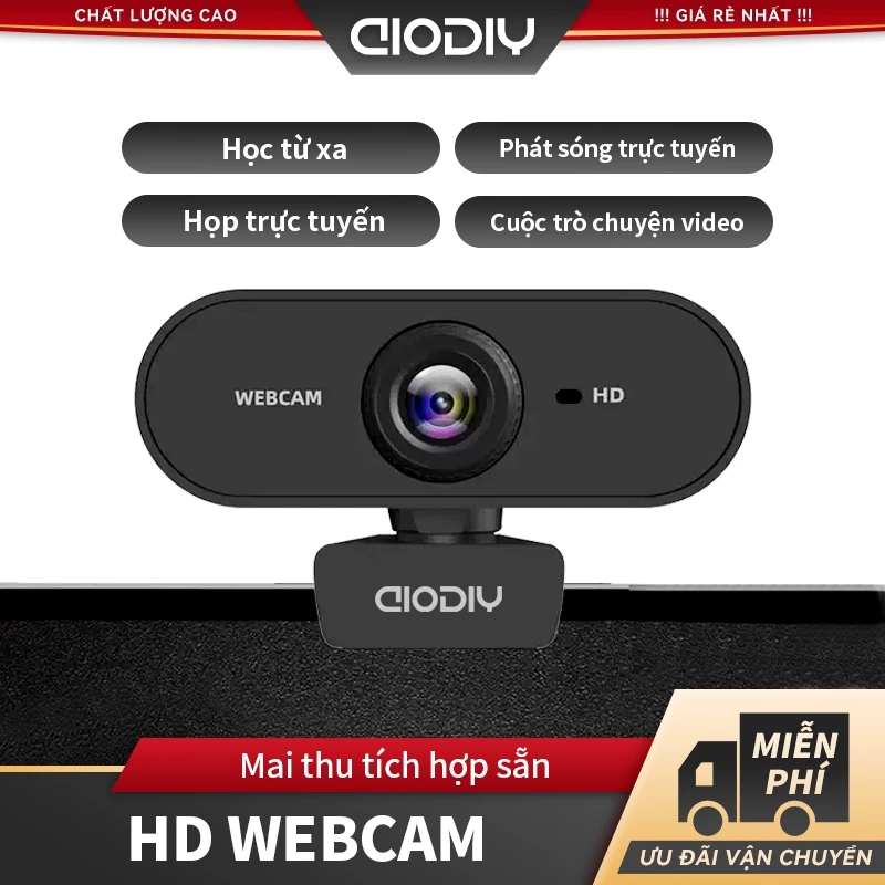 AIODIY Webcam 4K/2K/1080P/720P Máy tính USB Cho PC Laptop Có Mic Livestream/Họp trực tuyến