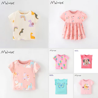 BST áo thun cotton bé gái Malwee pony, tiên cá thời trang trẻ em từ 2-7 tuổi