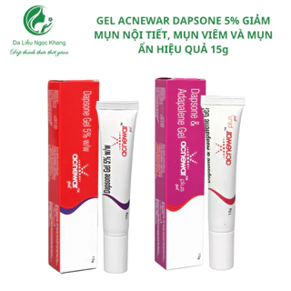 Acnewar Gel Thường và Plus giảm mụn viêm ,sưng ,đỏ ,mụn nội tiết 15g.