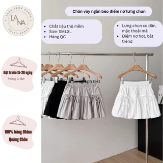 [ORDER 15-20 NGÀY] CHÂN VÁY XẾP LI BỒNG ĐIỂM NƠ LƯNG CHUN