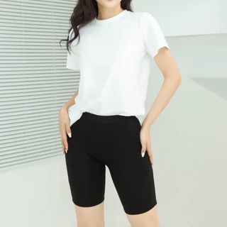 Quần Legging Ngắn SUGOLD Lưng Cao Ôm Dáng Thể Thao Cho Nữ RZM84