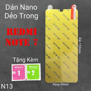 Dán Bảo Vệ Màn Hình Xiaomi Redmi Note 7 Dẻo Mỏng Trong Suốt Phủ Nano Chống Trầy Xước (N13)