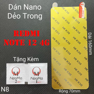 Dán Bảo Vệ Màn Hình Xiaomi Redmi Note 12 4G Dẻo Mỏng Trong Suốt Phủ Nano Chống Trầy Xước (N8)