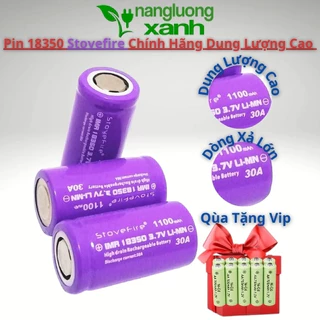 Pin 18350  Pin lùn Stovefire  Dung lượng cao 1100mAh - 3.7V Xả Lớn 30A Có Ảnh Test Pin Pin 18650 BST 35600mAh Xả 50A