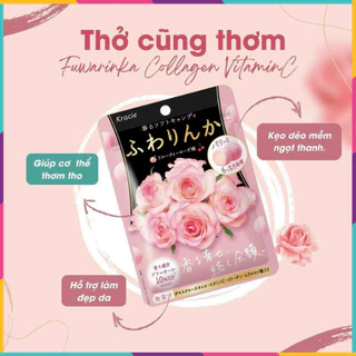 Kẹo Hoa Hồng Collagen Kracie Thơm Cơ Thể Nhật Bản Gói 12 viên Kẹo Hàm Hương [BẢN MỚI]