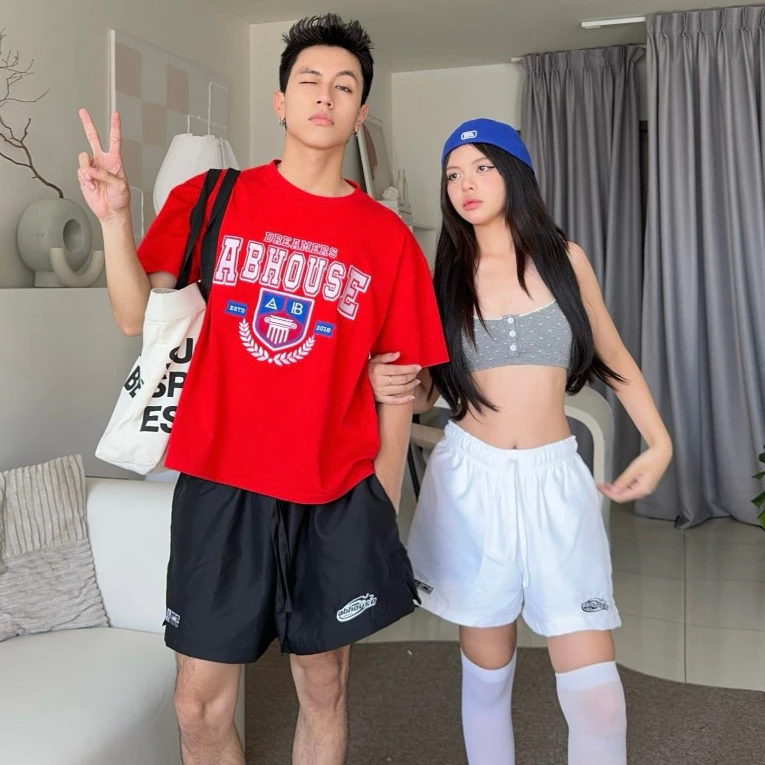 [DEAL XẢ KHO] AB HOUSE - Quần short thêu dây rút AB2018 thời trang nam nữ