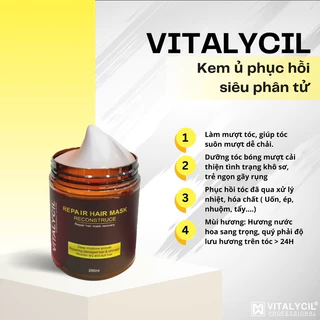 Kem ủ tóc, dầu hấp suôn mượt Vitalycil Smoothing Mask 250ML