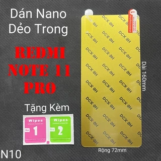 Dán Bảo Vệ Màn Hình Xiaomi Redmi Note 11 Pro Dẻo Mỏng Trong Suốt Phủ Nano Chống Trầy Xước (N10)