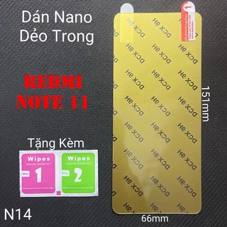 Dán Bảo Vệ Màn Hình Xiaomi Redmi Note 11 4G/Note 11s 4G Dẻo Mỏng Trong Suốt Phủ Nano Chống Trầy Xước (N14)N