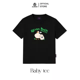 Áo baby tee y2k Alandor form ôm body chất cotton 100% co dãn hai chiều kiểu tay ngắn cổ tròn mẫu duck