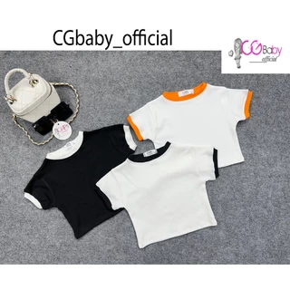 Áo Croptop Cộc Tay phối Lé Có Ba Màu Cho Bé Gái CGBaBy_ Official