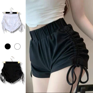 Quần Đùi Rút Dây Short Cạp Cao Nữ Dáng Ôm Sexy Thể Thao Co Giãn Chất Mịn Đẹp VIETCEN