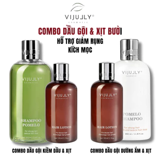 [CHÍNH HÃNG] Combo Dầu Gội, Xịt bưởi Vi Jully 150ml hỗ trợ giảm rụng nhiều, kích mọc tóc, an toàn cho mẹ bỉm