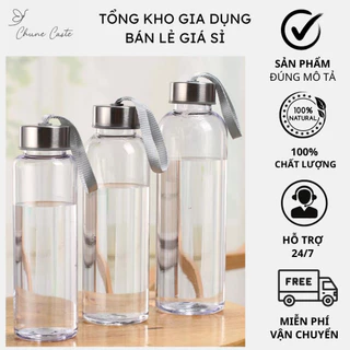 Chai Thuỷ Tinh Nắp Dây Nắp Nhôm Bạc 300ml - Chai Thuỷ Tính Đựng Trà Đựng Nước (FBKCTTND300ML)