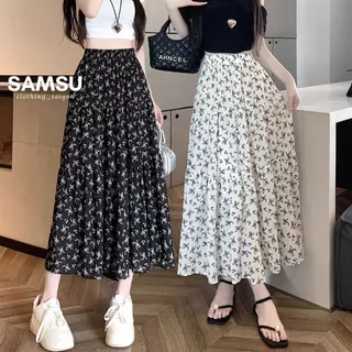 Chân váy xòe dài họa tiết hoa nhí phong cách Hàn Quốc kèm lưng chun co dãn Samsu.clothing_saigon