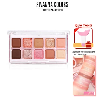 Bảng Phấn Mắt 10 Ô Màu Sắc Đậm Lâu Trôi Sivanna Colors Mellow box HF136 8.2g