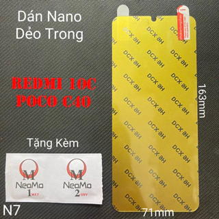 Dán Bảo Vệ Màn Hình Xiaomi Redmi 10C / Poco C40 Dẻo Mỏng Trong Suốt Phủ Nano Chống Trầy Xước (N7)