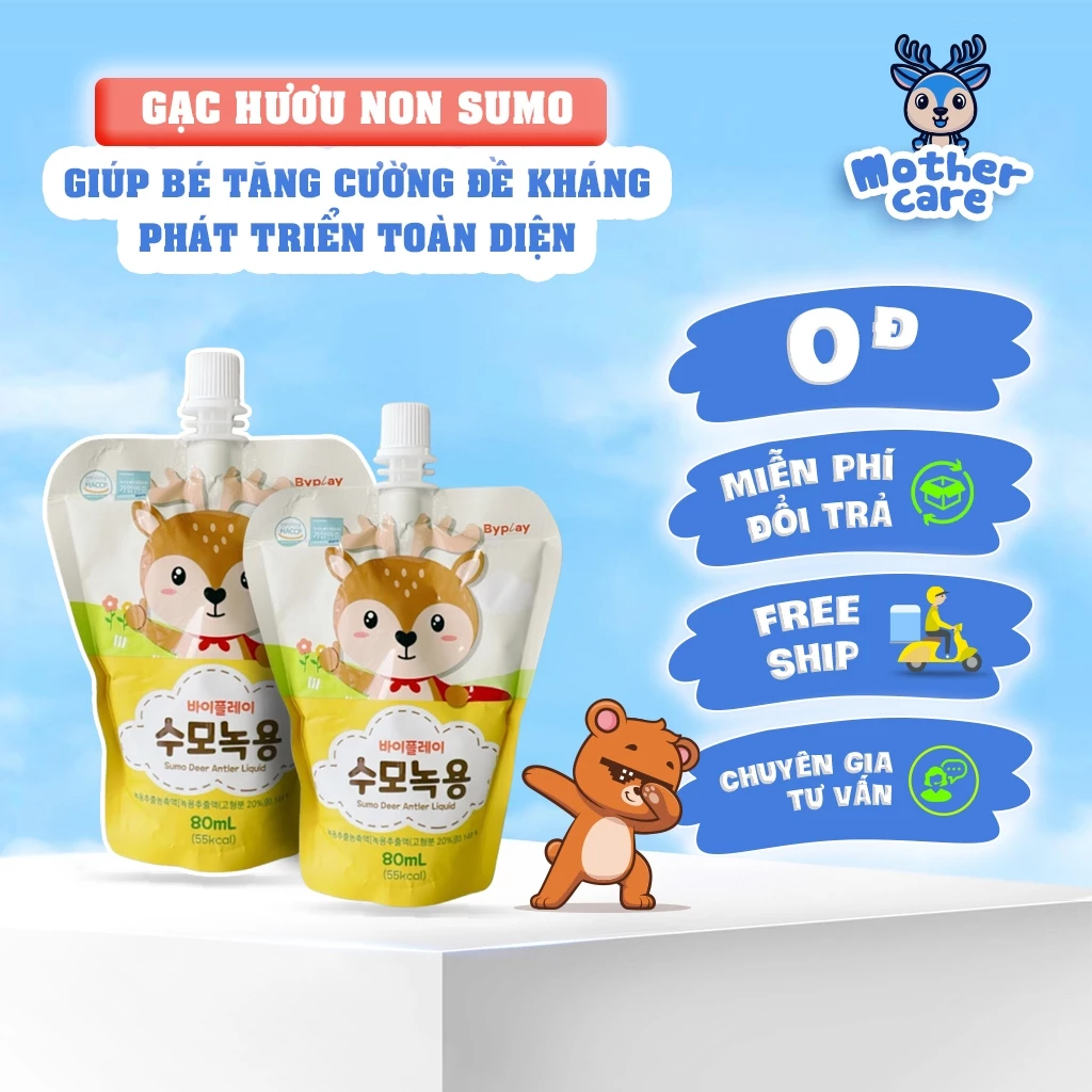 Gạc Hươu Non Tăng Cân SUMO Giúp Bé Ăn Ngon Và Tăng Sức Đề Kháng Miễn Dịch Cho Bé Hộp 10 Gói