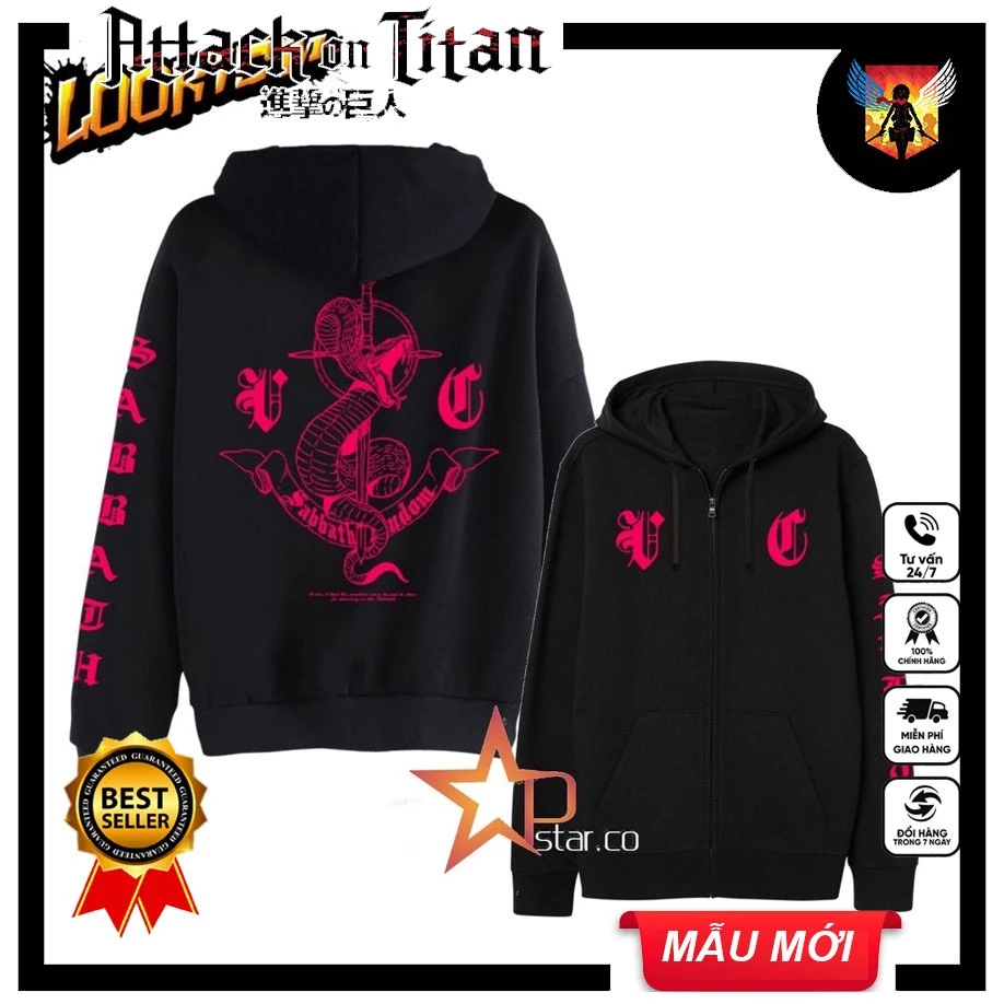 [ Có size từ 29kg-89kg] áo hoodie sabbath Windbreaker, áo nỉ ấm sabbath nam nữ mặc fom cực đẹp | AOT STORE