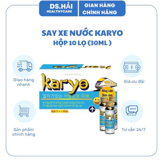 Nước uống hỗ trợ giảm say tàu xe KARYO - giúp giảm cảm giác buồn nôn ( hộp 10chai x30ml)