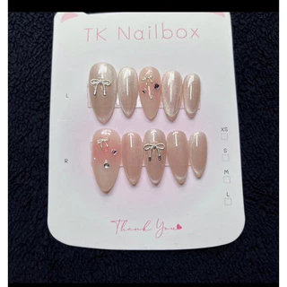 K147 nailbox tay nơ mini mắt mèo( shop đo bằng thước thẳng)