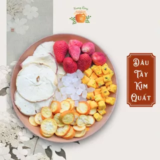 Trà dâu tây kim quất Hương Rừng hộp 30 gói giúp detox cơ thể bổ sung vitamin C HRTM19