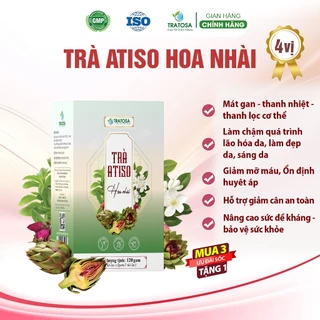 Trà AtiSo Hoa nhài TRATOSA 4 vị giúp giải độc gan, thanh lọc cơ thể, tốt cho gan, tim mạch, làm đẹp da