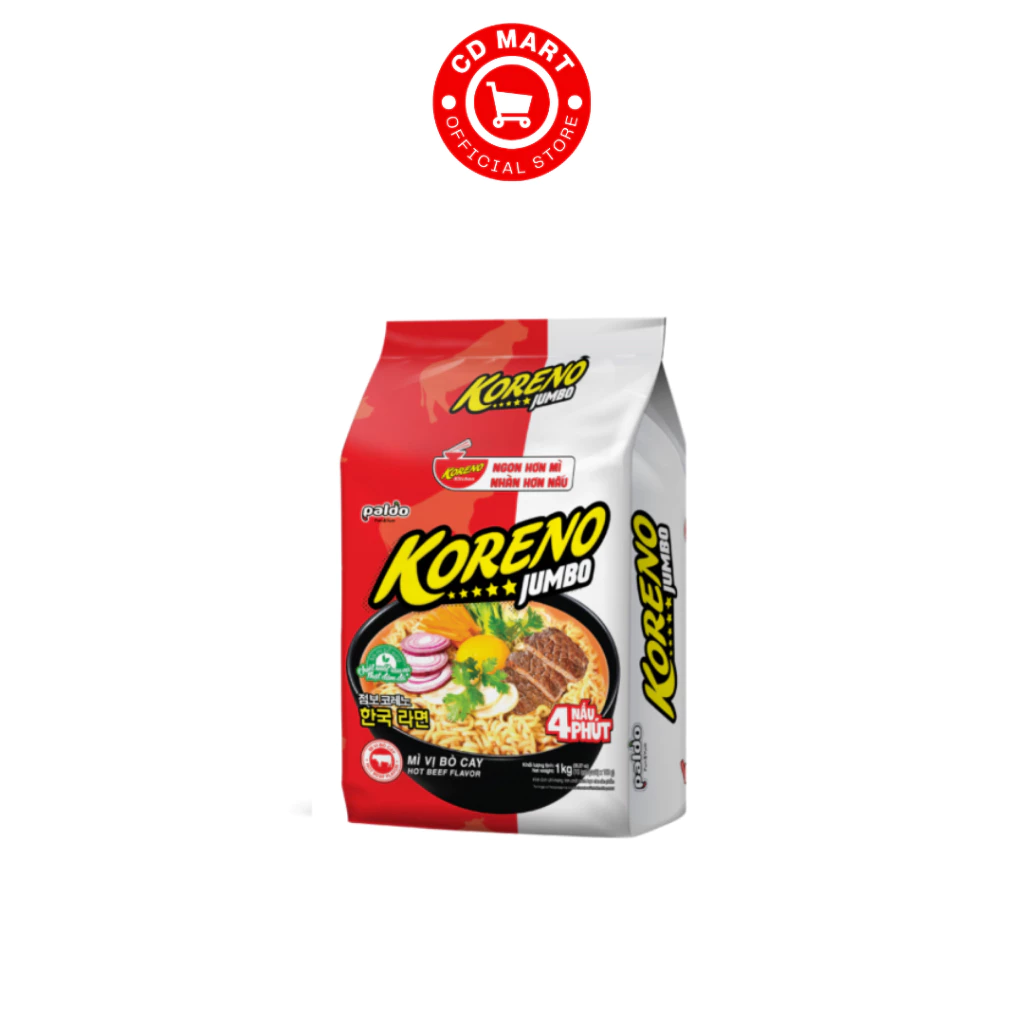 Combo 5 gói mì Hàn Quốc Koreno Jumbo 100G (vị bò cay/ vị kim chi)