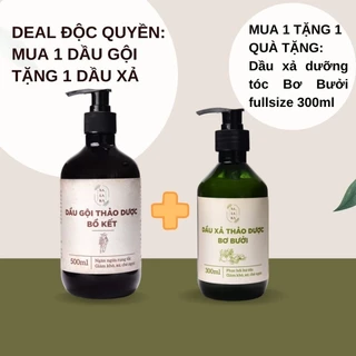 [TẶNG DẦU XẢ BƠ BƯỞI 300ML] Dầu Gội Thảo Dược Bồ Kết Salaka 500ML Giảm Gàu Ngứa, Giảm Rụng Tóc, Dưỡng Nang Tóc Chắc Khoẻ