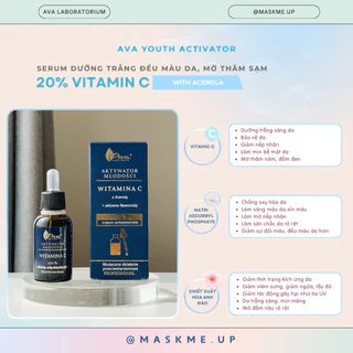 Tinh chất AVA LAB  20% Vitamin C Serum dưỡng sáng, đều màu da, mờ thâm sạm