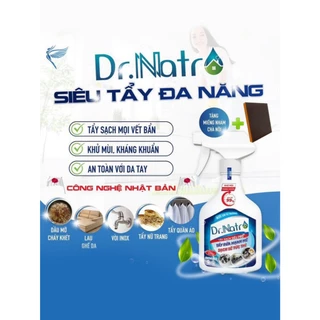 Siêu tẩy đa năng Dr Natro 500 ml siêu sạch mọi vết bẩn công nghệ ION TỪ TRƯỜNG tặng 1 Miếng nhám thần thánh + 1 Chải kẽ