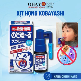 Xịt họng Kobayashi Nhật Bản vị bạc hà hỗ trợ giảm ho 15ml- Ohayo Shop Japan